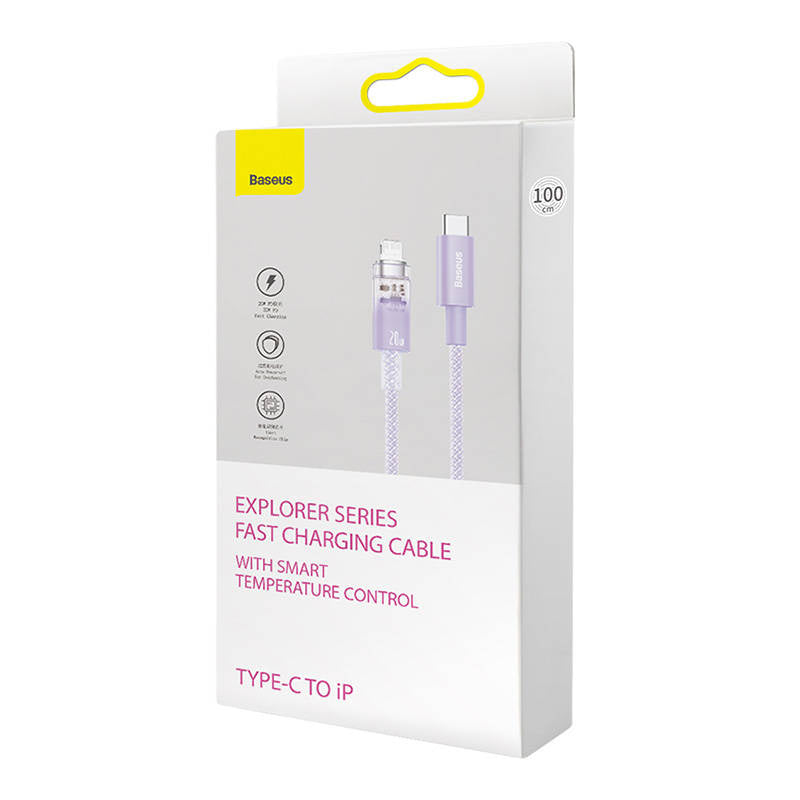 Fast Charging cable Baseus USB-C to Lightning  Explorer Series 1m, 20W (purple) - Product Image 9