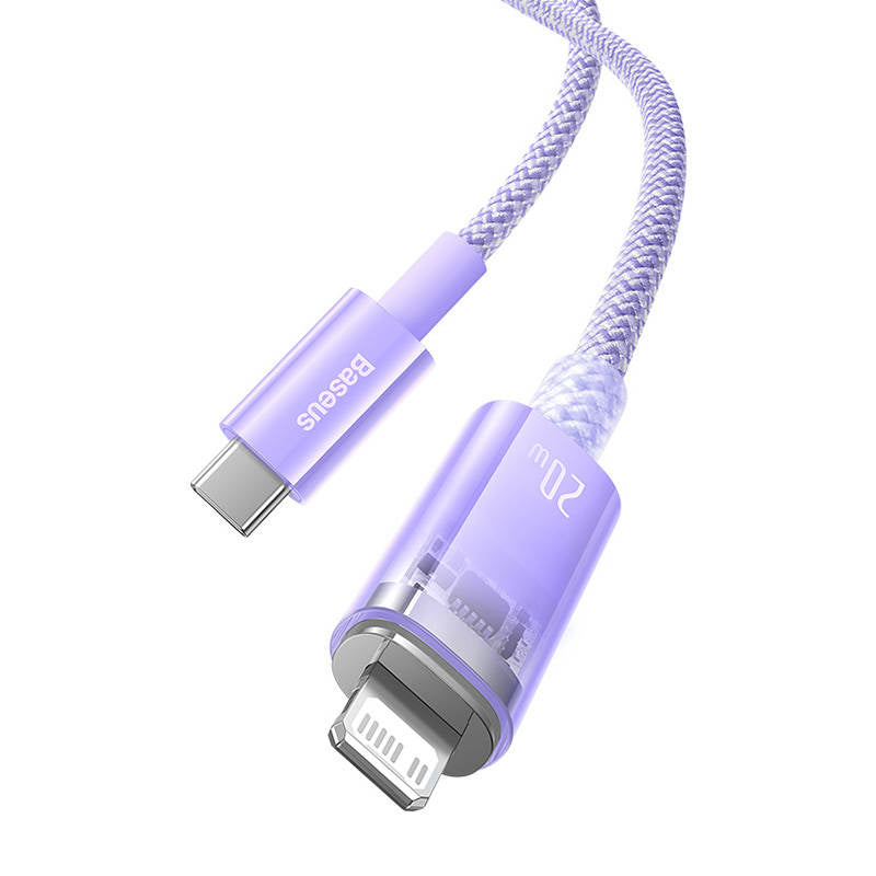 Fast Charging cable Baseus USB-C to Lightning  Explorer Series 1m, 20W (purple) - Product Image 7