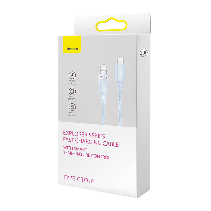 Fast Charging cable Baseus USB-C to Lightning  Explorer Series 1m, 20W (blue) - Product Image 9