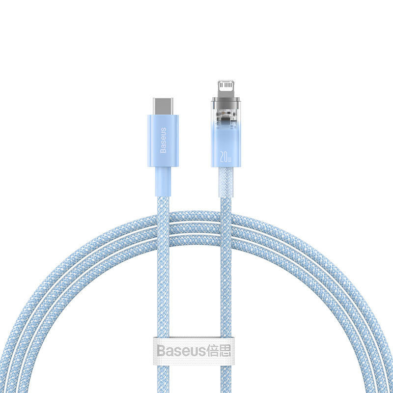 Fast Charging cable Baseus USB-C to Lightning  Explorer Series 1m, 20W (blue) - Product Image 2