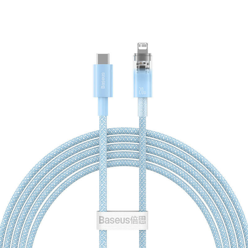 Fast Charging cable Baseus USB-C to Lightning  Explorer Series 2m, 20W (blue) - Product Image 2