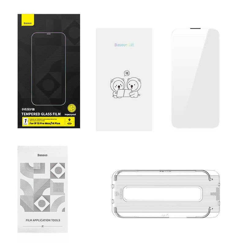 Tempered Glass Baseus 0.4mm Iphone 13 Pro Max/14 Plus + cleaning kit - Product Image 7