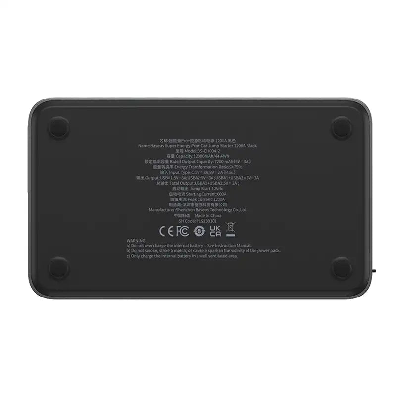 Car Jump Starter Baseus Black Super Energy Pro+ 1200A  (black) - Product Image 3