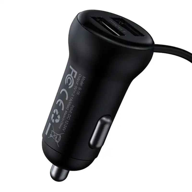 Car Bluetooth MP3 Player + Charger Baseus T Shaped S-16 Black OS - Product Image 5