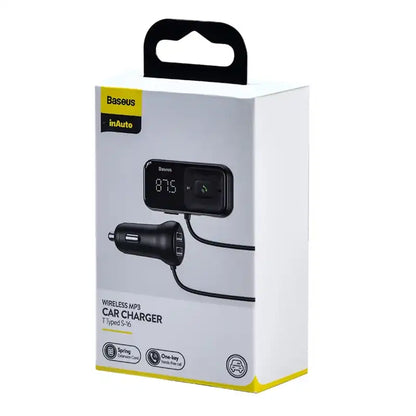 Car Bluetooth MP3 Player + Charger Baseus T Shaped S-16 Black OS - Product Image 7