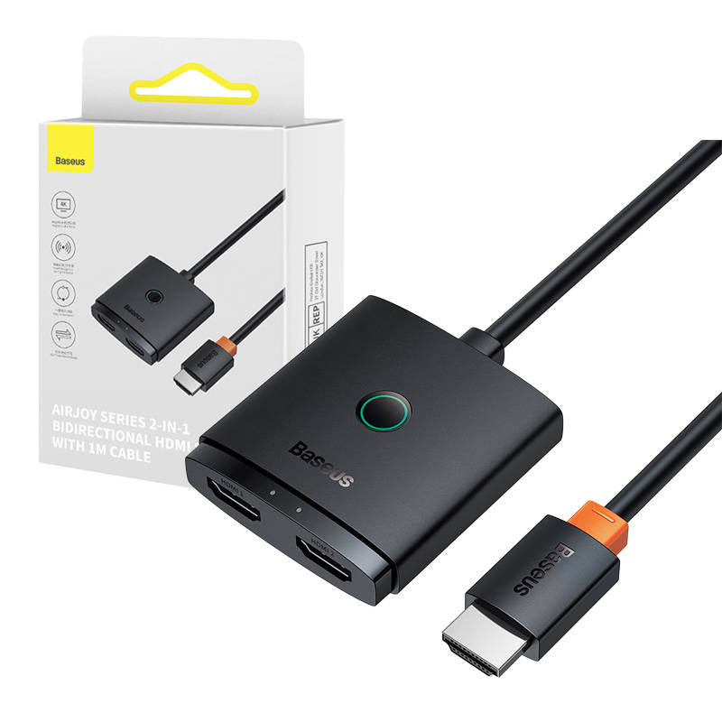 HDMI Switch Baseus  with 1m Cable Cluster Black - Product Image 1
