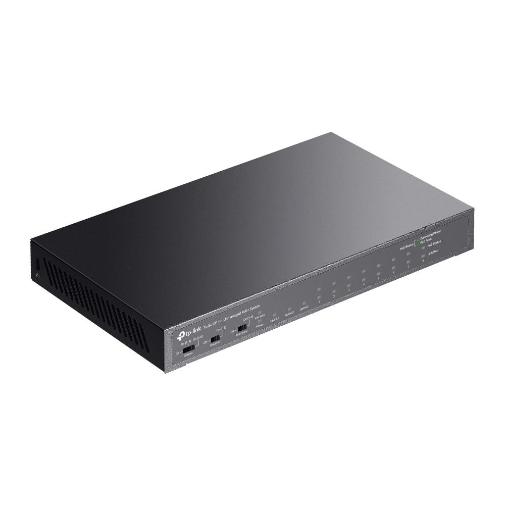 Switch TP-LINK Desktop/pedestal 8x10Base-T / 100Base-TX 1xSFP 2xRJ45 PoE+ ports 8 65 Watts TL-SL1311P