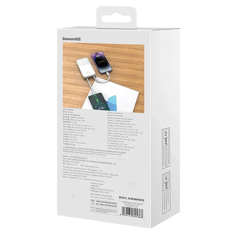 Powerbank Baseus Comet 10000mAh, 22.5W (white) - Product Image 8