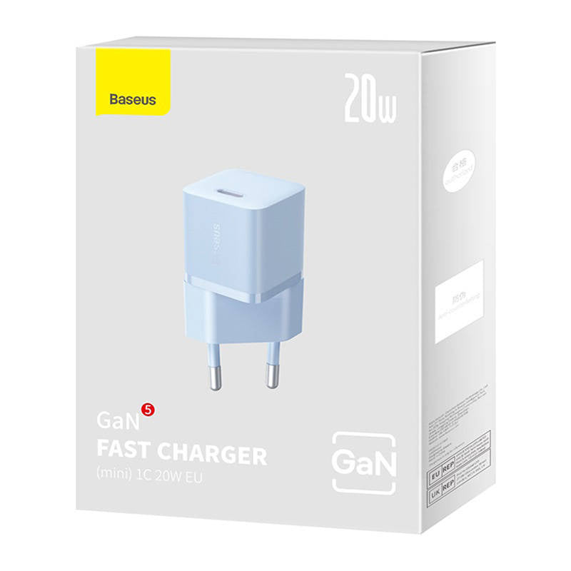 Mini wall charger Baseus GaN5 20W (blue) - Product Image 7