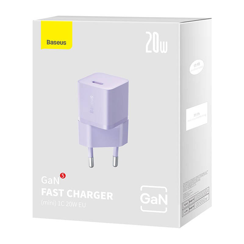 Mini wall charger Baseus GaN5 20W (purple) - Product Image 5
