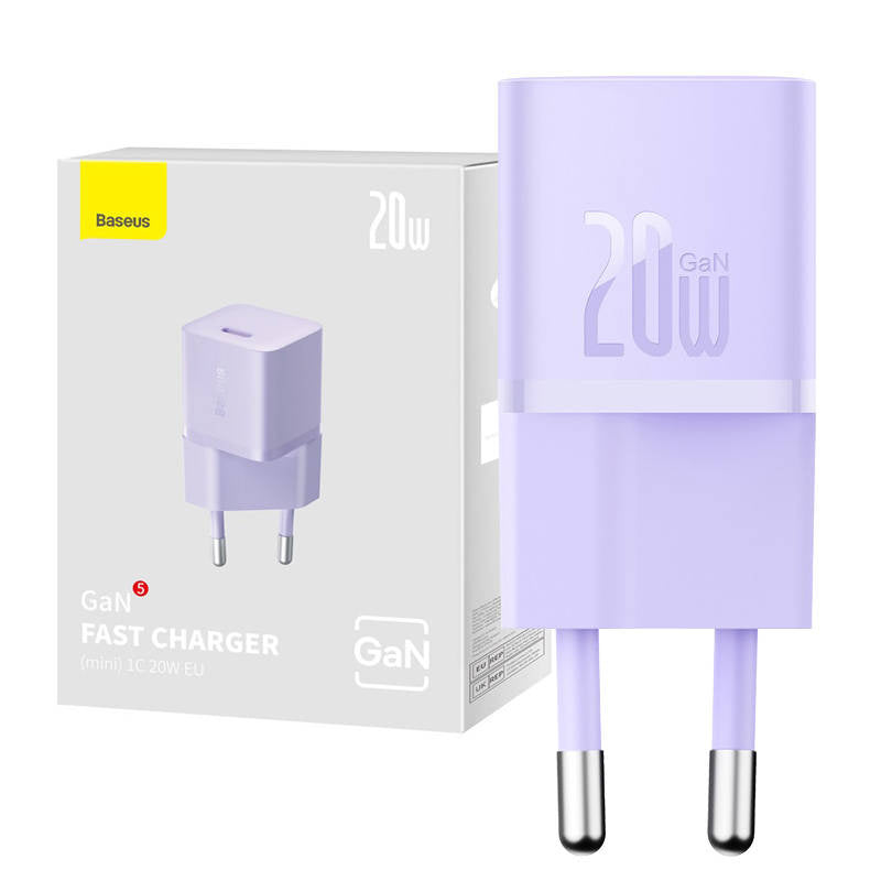 Mini wall charger Baseus GaN5 20W (purple) - Product Image 7