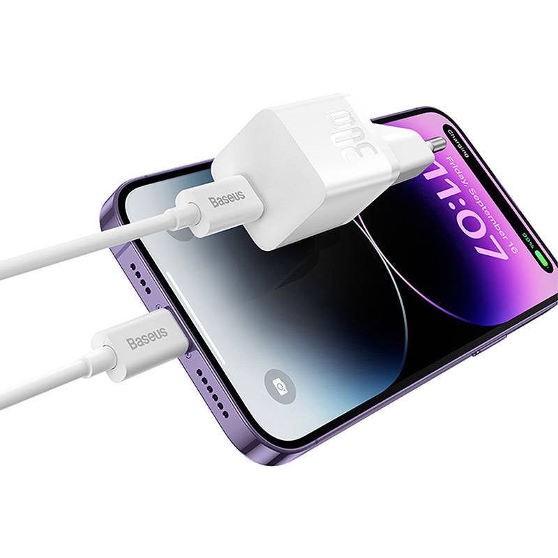 Mini wall charger Baseus GaN5 30W (white) - Product Image 6