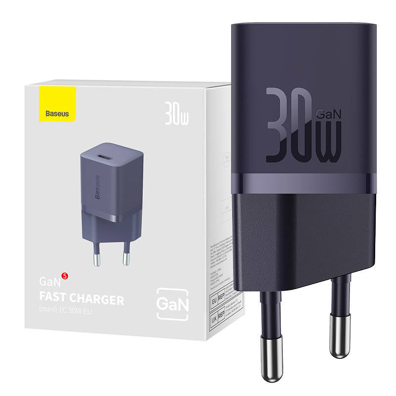 Mini wall charger Baseus GaN5 30W (purple) - Product Image 1