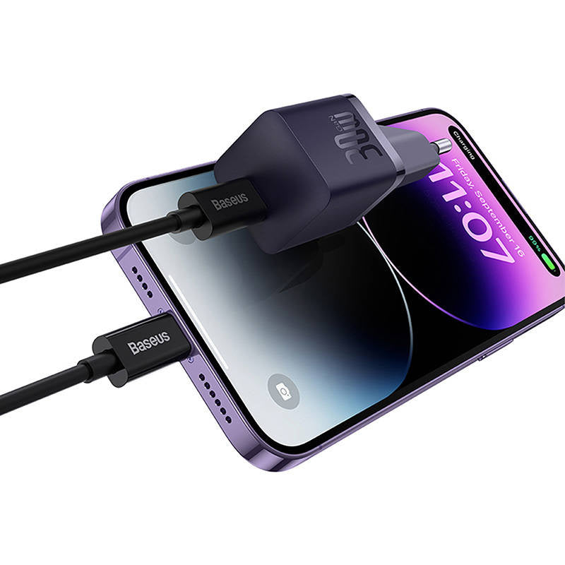 Mini wall charger Baseus GaN5 30W (purple) - Product Image 6