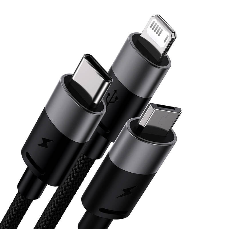 Quick Charge USB to M+L+C  Baseus StarSpeed 3.5A 0,6m (Black) - Product Image 3