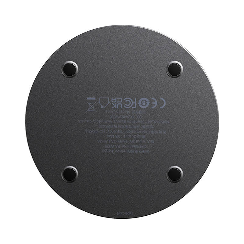 Wireless Qi inductive charger Baseus Simple 2, 15W with USB-C to USB-C cable (black) - Product Image 6