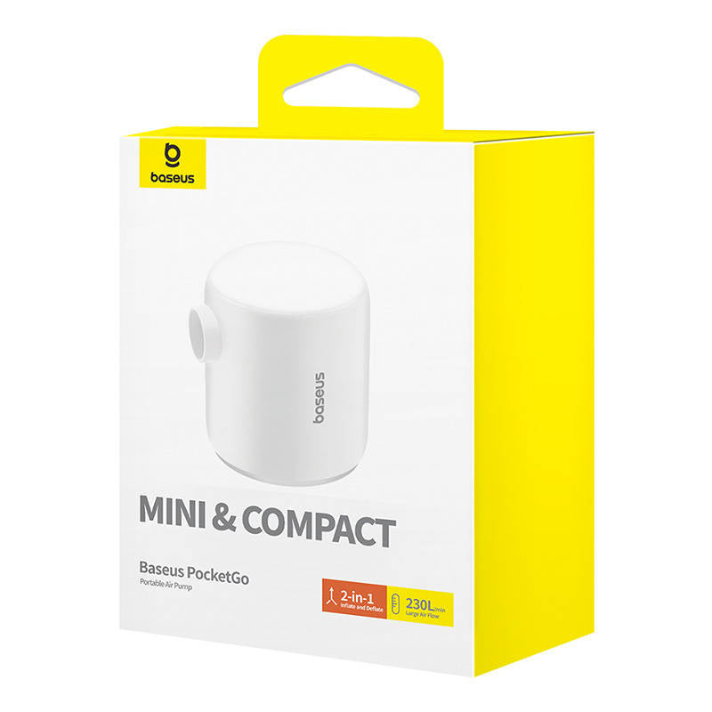 Portable Air Pump Baseus PocketGo (White) - Product Image 8