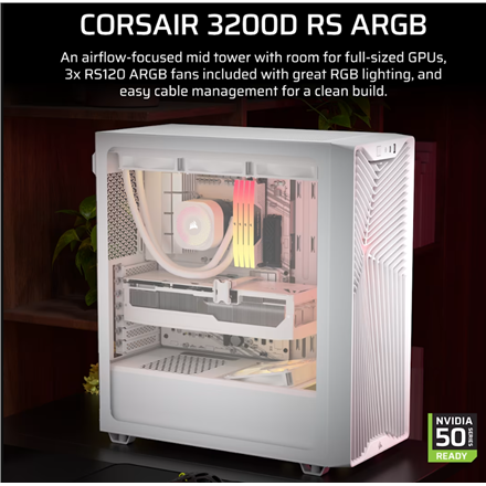 Corsair PC Case | 3200D RS ARGB | White | Mid-Tower