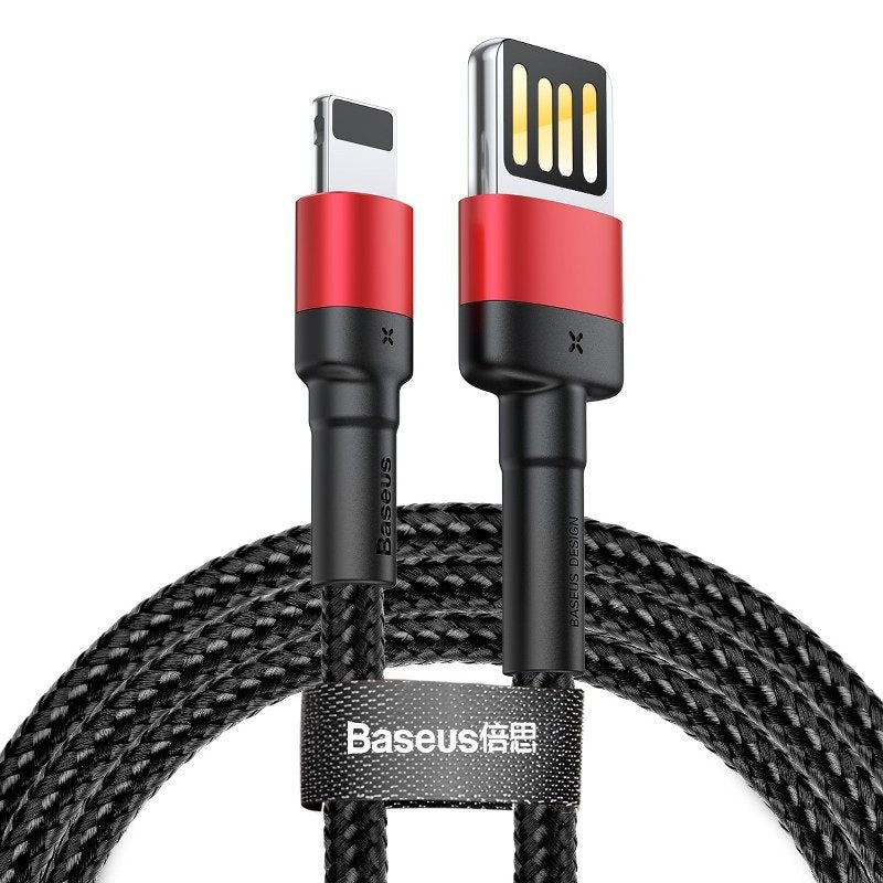 Baseus Cafule Double-sided USB Lightning Cable 2,4A 1m (Black+Red) - Image 1