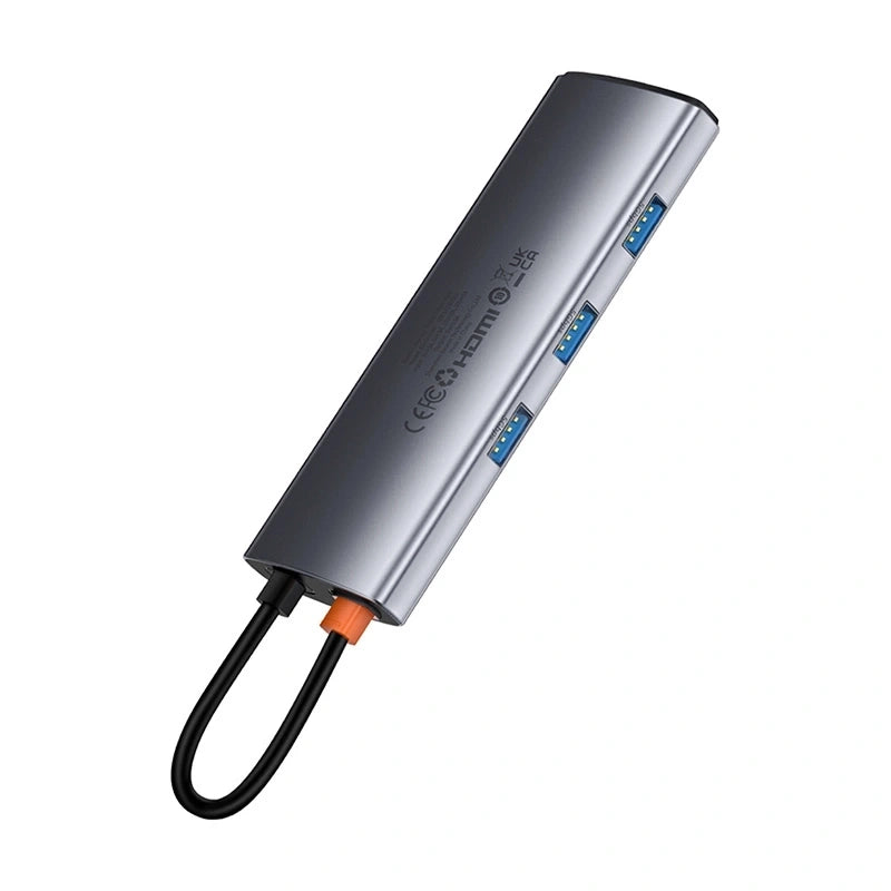 Hub 7in1 Baseus Gleam, USB-C  to 1x HDMI4K 60Hz + 3x USB3.0 + 1x PD + 1x SD/TF (grey) - Product Image 6