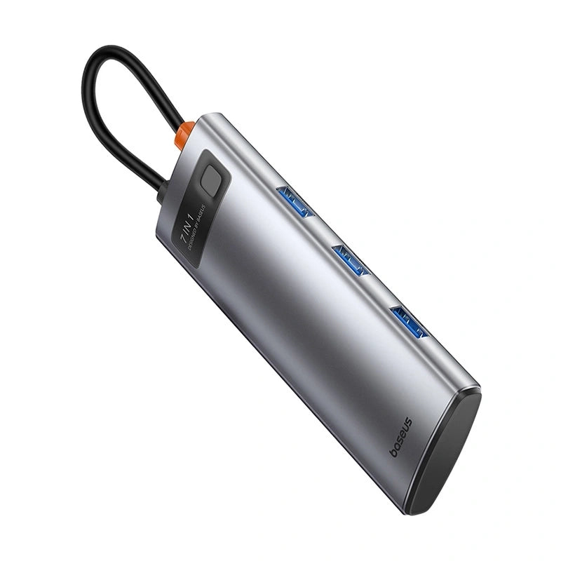 Hub 7in1 Baseus Gleam, USB-C  to 1x HDMI4K 60Hz + 3x USB3.0 + 1x PD + 1x SD/TF (grey) - Product Image 5