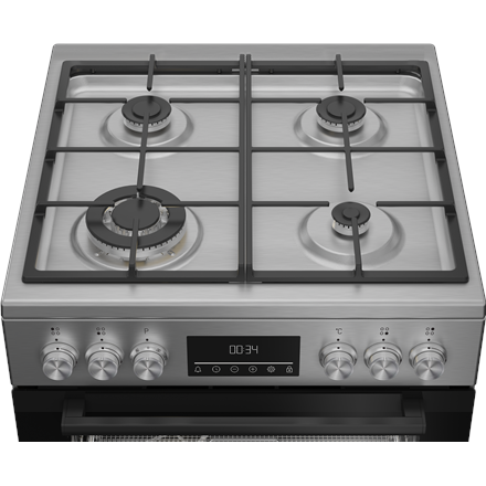 BEKO Cooker | FBMA61330GXDT | Hob type Gas | Oven type Electric | Stainless Steel | Width 60 cm | Depth 60 cm | Grilling