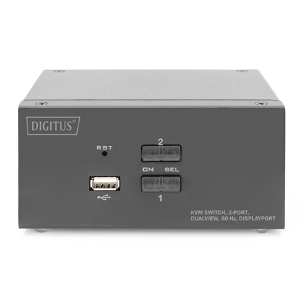 Digitus | KVM Switch, 2-Port, Dual Display, 4K, DisplayPort | DS-12862