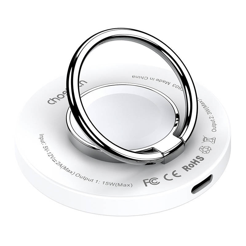 Wireless charger 2-in-1 Choetech T603-F, holder (white) - Product Image 1