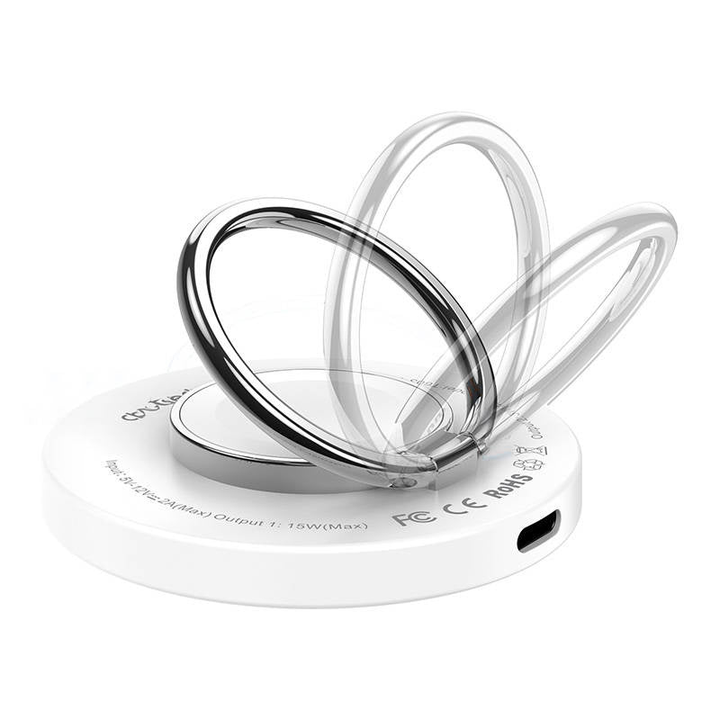 Wireless charger 2-in-1 Choetech T603-F, holder (white) - Product Image 3