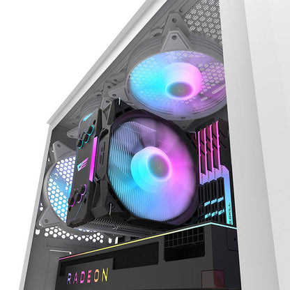Darkflash DK352 Plus Computergehäuse (schwarz und weiß) + 4 ARGB-Lüfter