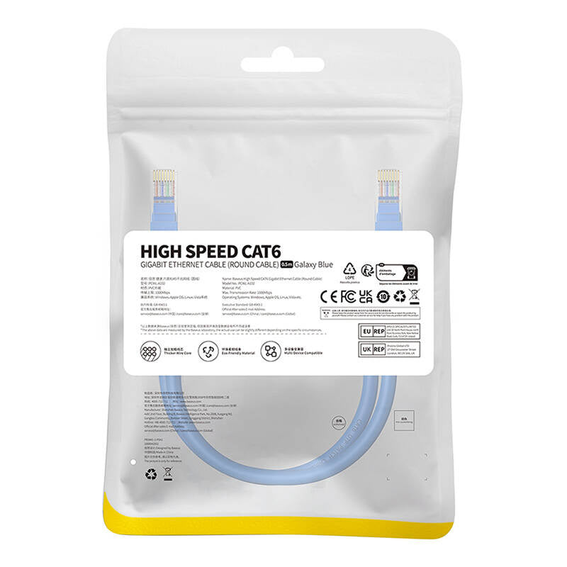 Round Cable Baseus Ethernet RJ45, Cat.6, 0,5m (blue) - Product Image 10