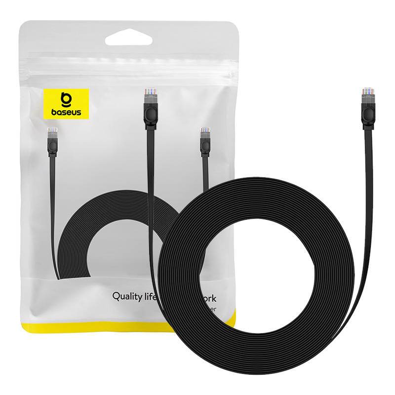 Flat Cable Baseus Ethernet RJ45, Cat.6, 12m (black) - Product Image 1