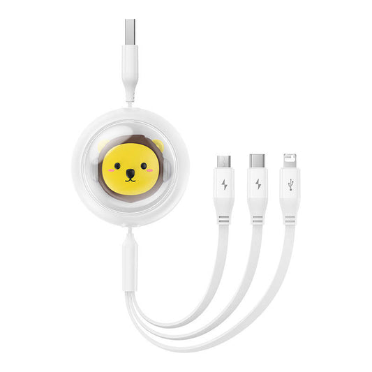 Charging Cable 3w1 Baseus USB to USB-C, USB-M, Lightning 3,5A, 1,1m (White) - Product Image 2