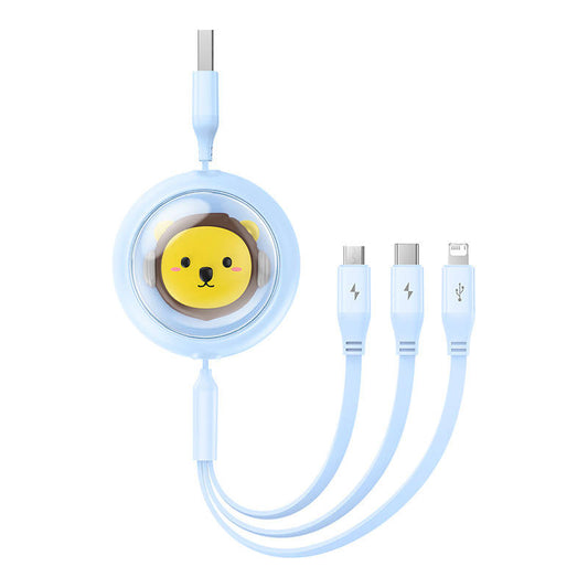 Charging Cable 3w1 Baseus USB to USB-C, USB-M, Lightning 3,5A, 1,1m (blue) - Product Image 2