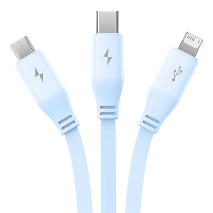 Charging Cable 3w1 Baseus USB to USB-C, USB-M, Lightning 3,5A, 1,1m (blue) - Product Image 7