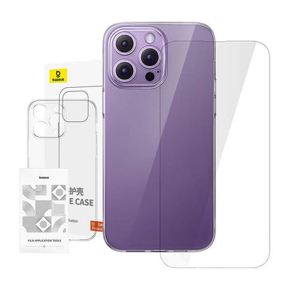 Clear Case Baseus iPhone 14 Pro Max+ tempered glass - Product Image 1