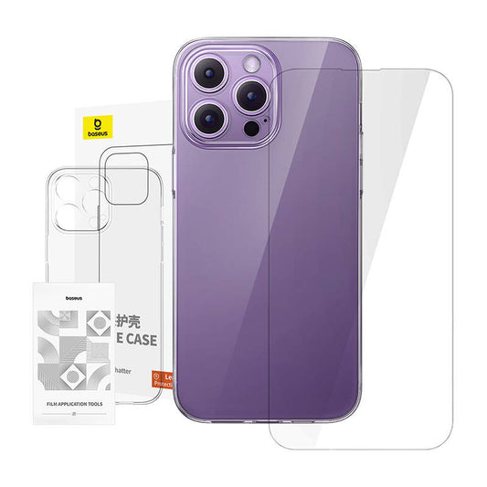 Clear Case Baseus iPhone 14 Pro Max+ tempered glass - Product Image 1