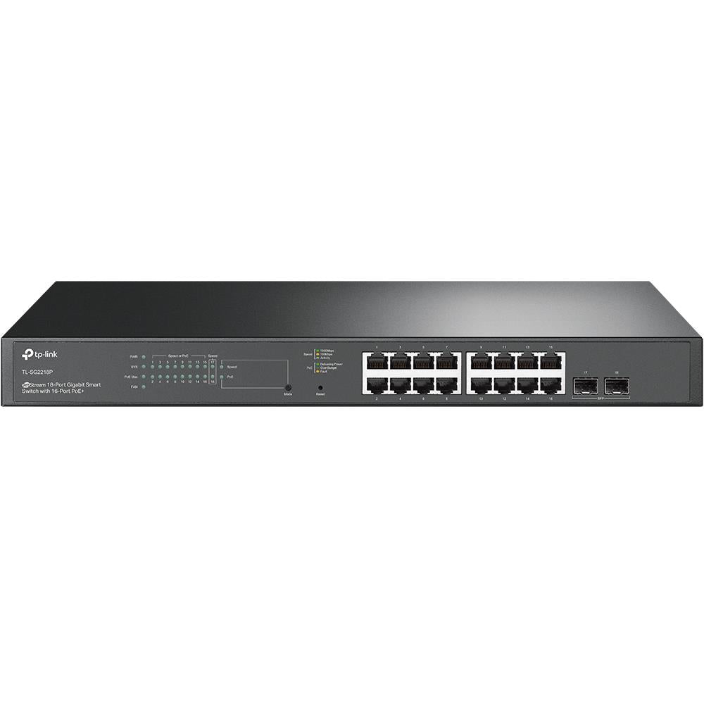 Switch TP-LINK JetStream TL-SG2218P Desktop/pedestal 16x10Base-T / 100Base-TX / 1000Base-T 2xSFP PoE+ ports 16 150 Watts TL-SG2218P