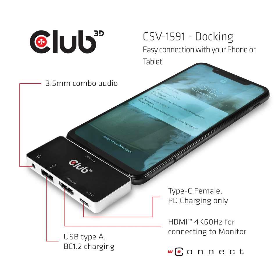 I/O HUB 4IN1 USB-C TO HDMI/100W CSV-1591 CLUB3D