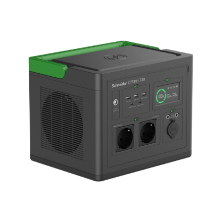 Schneider Electric OffGrid Portable Power Station 730, 738Wh Lithium-ion, LCD, 2 CEE 7/3 Schuko outlets, Sinewave, 3 USB