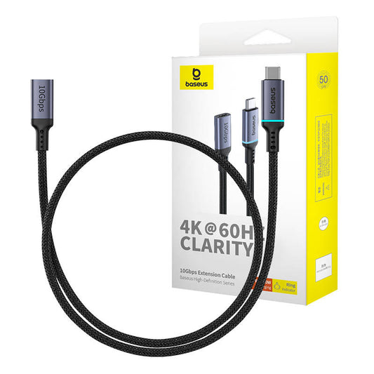 Baseus High Definition extension cable USB-C Male to Female 10Gbps, 0,5m (black) - Product Image 1