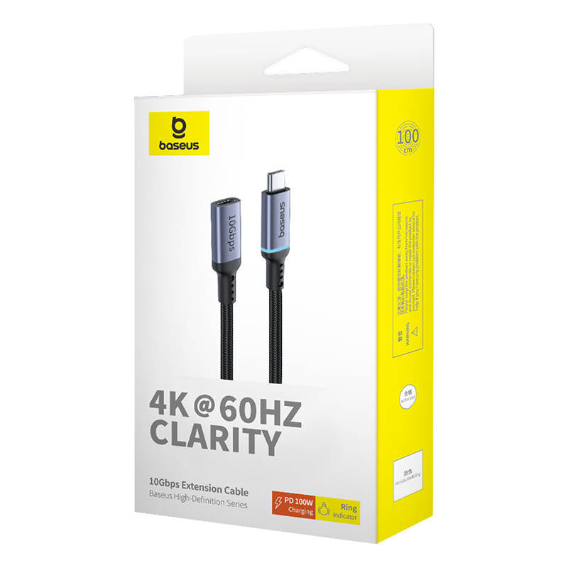 Baseus High Definition extension cable USB-C Male to Female 10Gbps, 1m (black) - Product Image 9