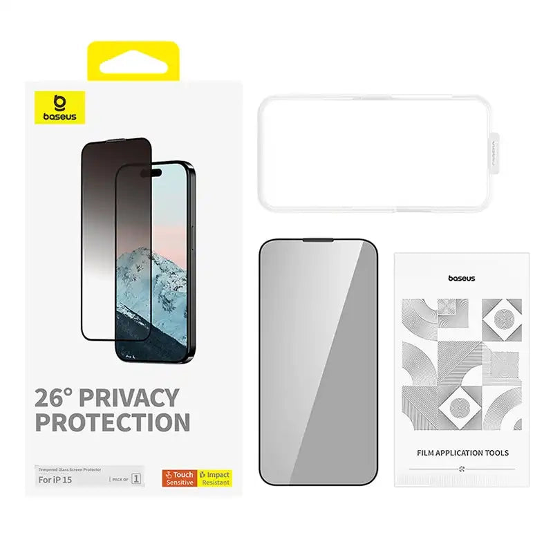 Privacy Protection Tempered Glass Baseus Diamond  iPhone 15 - Product Image 3