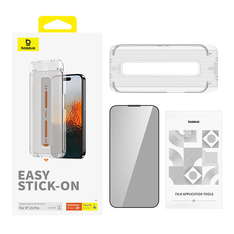 Privacy Protection Tempered Glass Baseus Sapphire iPhone 15 Pro - Product Image 3