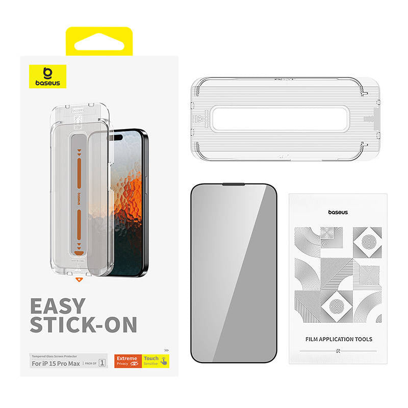 Privacy Protection Tempered Glass Baseus Sapphire iPhone 15 ProMax - Product Image 3