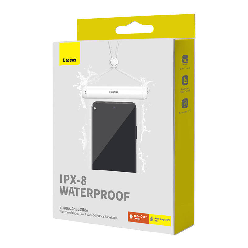 Waterproof phone case Baseus AquaGlide with Cylindrical Slide Lock (white) - Product Image 6