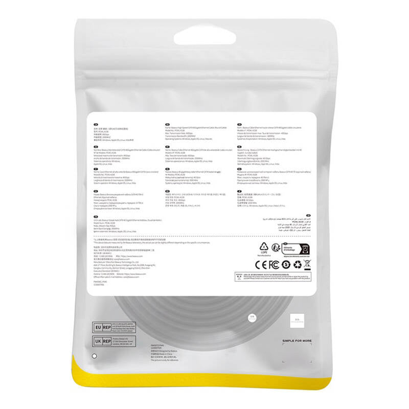 Network cable cat.8 Baseus Ethernet RJ45, 40Gbps, 15m (black) - Product Image 9