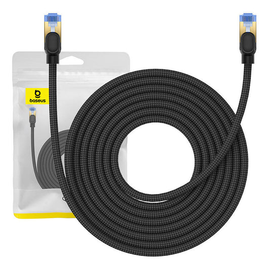 Braided network cable cat.7 Baseus Ethernet RJ45, 10Gbps, 8m (black) - Product Image 1