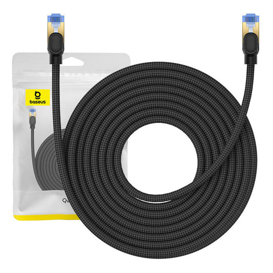 Braided network cable cat.7 Baseus Ethernet RJ45, 10Gbps, 10m (black) - Product Image 1