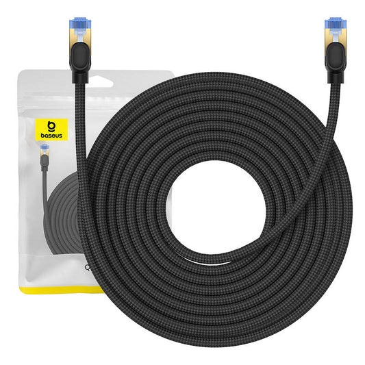Braided network cable cat.7 Baseus Ethernet RJ45, 10Gbps, 15m (black) - Product Image 1